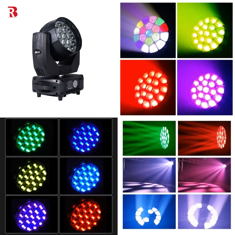 LED Zoom Wash 4in1 DMX Moving Head Light Beeye Stage 19*15W RGBW For Concert