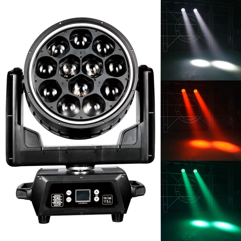 LED 4in1 DMX Moving Head Light Beeye Stage 12*40W RGBW Zoom Wash For Concert