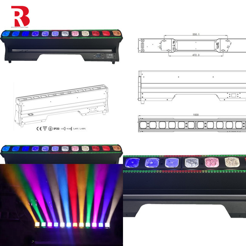 High Power Output 12*40W LED Bar Beam Moving Head Stage Light for Clarity on Stage