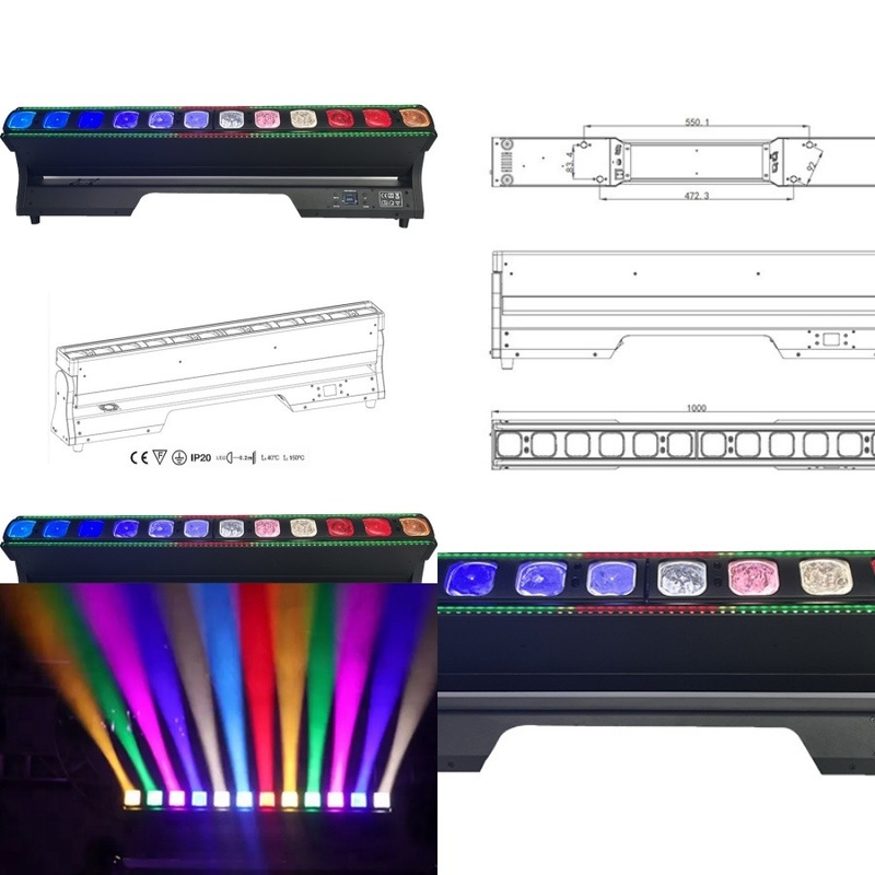 Bar With Zoom And Strip For Dj Disco Stage Performance 12*40W Led Moving Head Beam