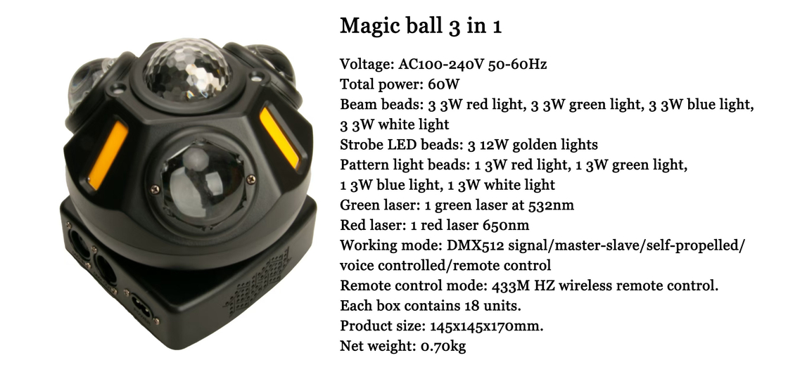 Magic ball 3 in 1 Beam Strobe pattern light China Manufacturers For Event